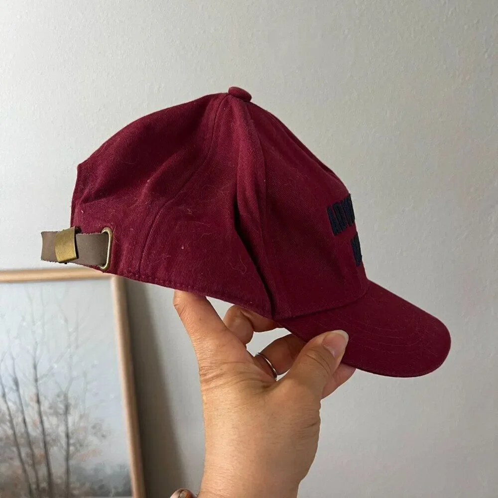 Goodfellow & co Adventure Awaits Structured Adult Adjustable‎ Cap Hat Maroon red